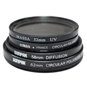 Lot of Camera Lens Polarizer Lens Filters 52mm 58mm 62mm